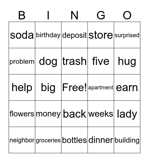 A Present for Me Bingo Card