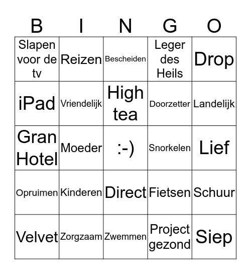 Alie-bingo! Bingo Card