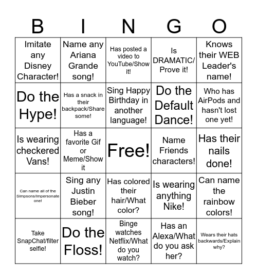 Be Proactive BINGO!! Bingo Card