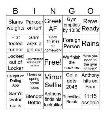 Pi Day/ Sprang Break Bingo Card