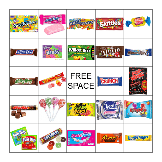 Candy Bingo Card