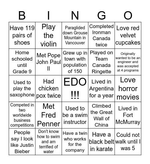 EPDP CONFERENCE #1 Bingo Card