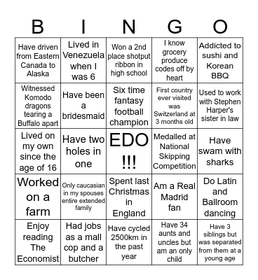 EPDP CONFERENCE #2 Bingo Card