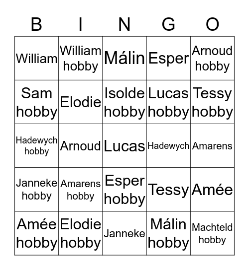 All in the family Bingo Card