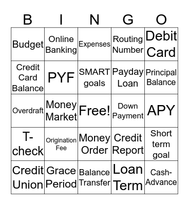 Fun Friday!! Bingo Card