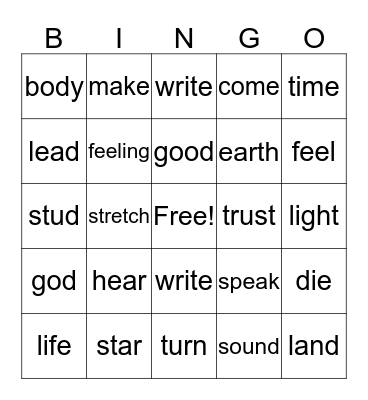 ROOTS Bingo Card