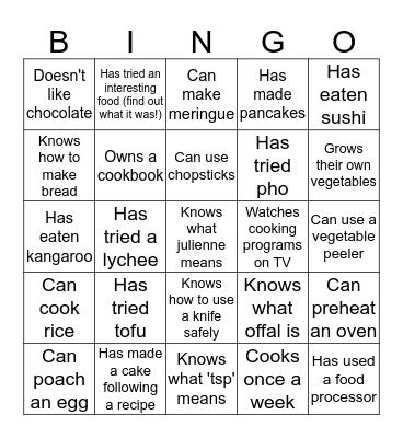 Find someone who ... Bingo Card