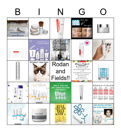 Rodan and Fields Bingo Card