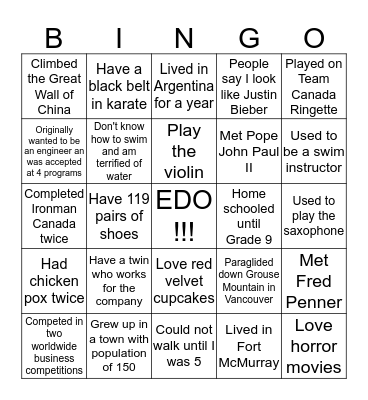 EPDP CONFERENCE #1 Bingo Card