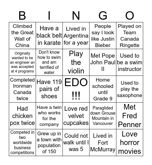 EPDP CONFERENCE #1 Bingo Card