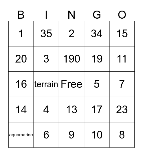 Marin and Terra Greek and Latin Roots Bingo Card