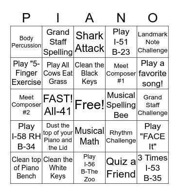 Bingo Friday ! Bingo Card