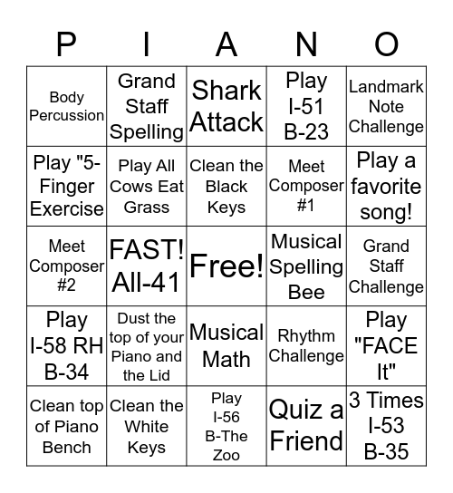 Bingo Friday ! Bingo Card