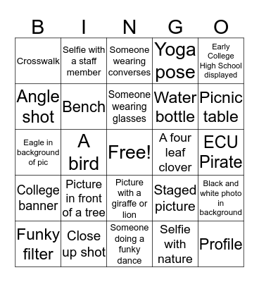 Photography Bingo Card