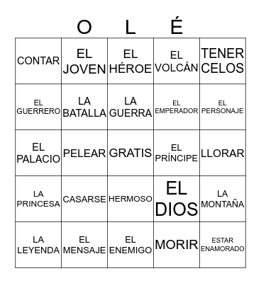 Las leyendas mexicanas Bingo Card