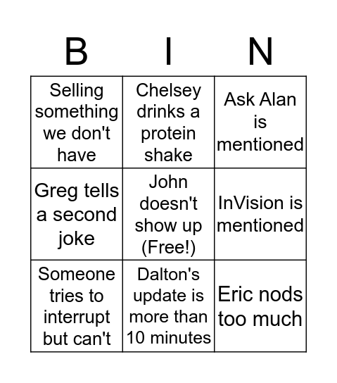 Founders' Friday Bingo Card