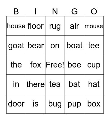 There is a Mouse in the House Bingo Card