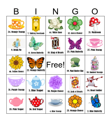 Mother Daughter Tea Party 2019 Bingo Card