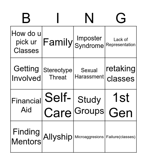 WOC BINGO Card