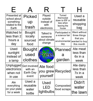 Mark it off if your family has done it in the last 6 months! Bingo Card