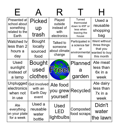 Mark it off if your family has done it in the last 6 months! Bingo Card