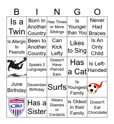 CT Rush 05G Elite Team Bingo Card