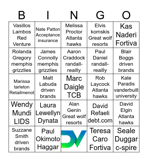 CHRIS KUECH Bingo Card