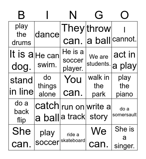 USA Today Unit 4 Bingo Card