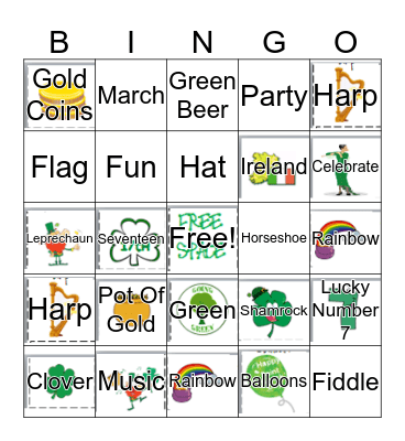 St Patrick's Day Bingo Card