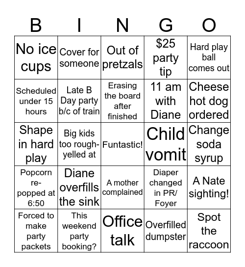 Funtastic Bingo! Bingo Card