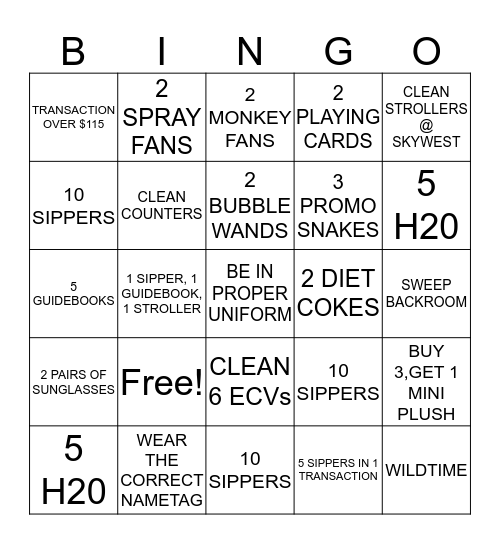 RENTALS Bingo Card