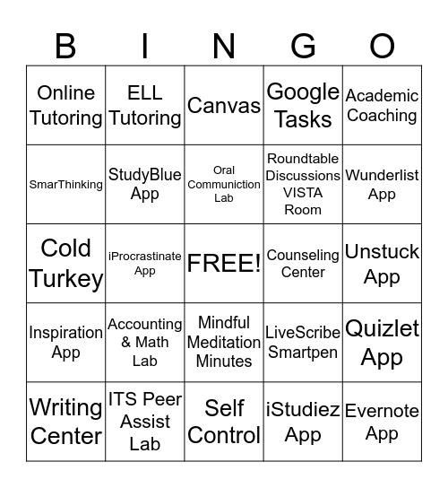 Supporting Champlain College Students (S'14) Bingo Card