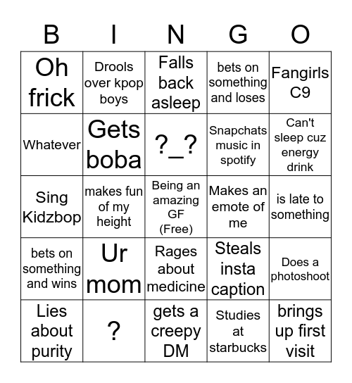 Celeste Bingo Card