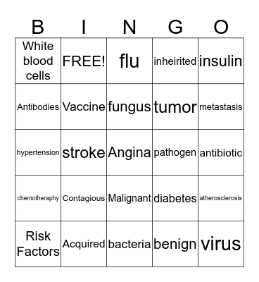 DISEASES Bingo Card