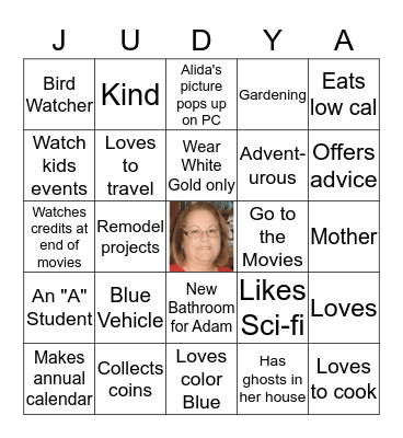 JUDY's BIRTHDAY BINGO! Bingo Card