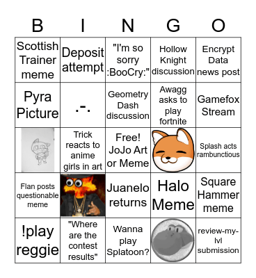 Boo-Beam Bingo Card