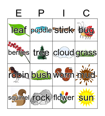 Signs of Spring Nature Walk Bingo Card