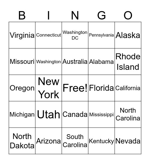 FOH BINGO! Bingo Card