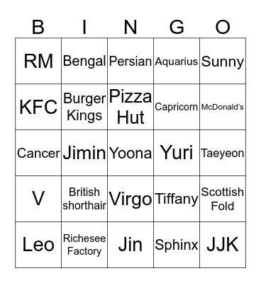 Bingo bing Nay Bingo Card