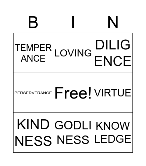 DEVINE NATURE Bingo Card