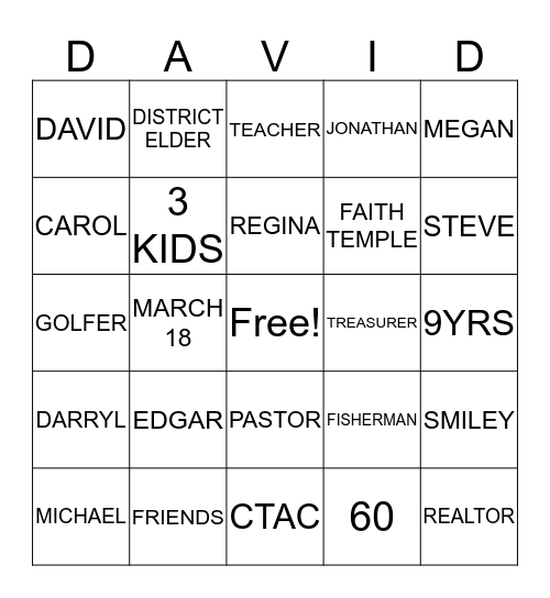 60th BIRTHDAY CELEBRATION Bingo Card