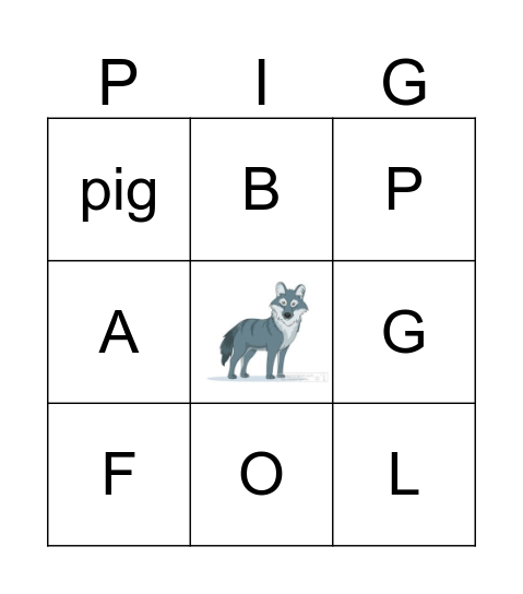 Letters Bingo Card