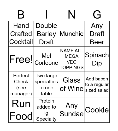 FRIDAY BINGO Card