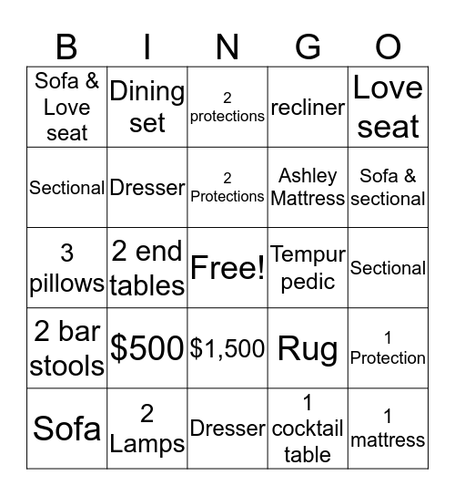 $50 Bingo!!! Bingo Card