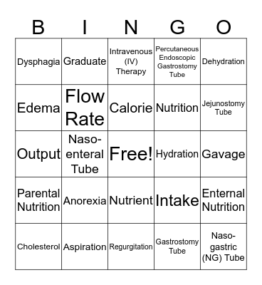 Vocabulary Bingo Card