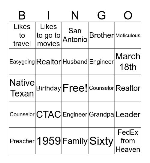 David Allen Bingo Card