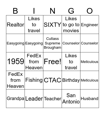 David Allen Bingo Card