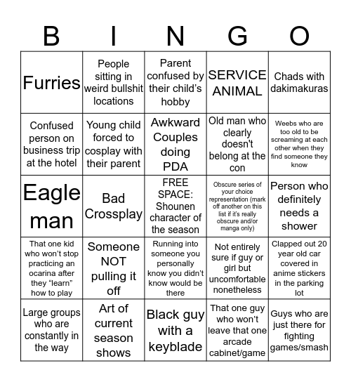 Nakakon Bingo Card