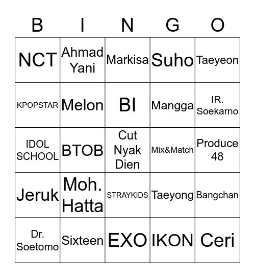 CMRYUJIN01 Bingo Card