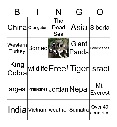 ASIA Bingo Card